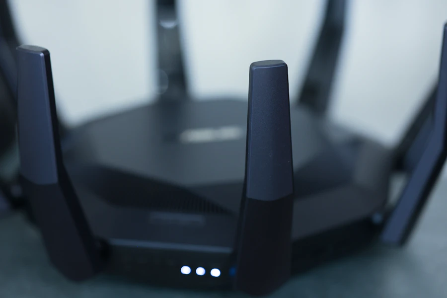 Roteador Wi-Fi com luzes acesas